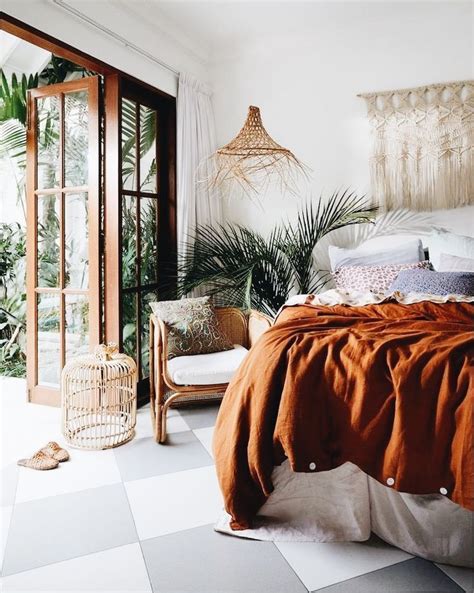 Earthy Tone Bedroom With A Touch Of Bohemian Style Home Decor Bedroom