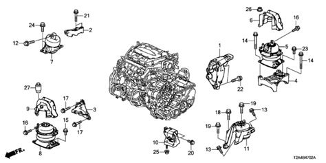 Engine Mounts V6 2014 Honda Accord 4 Door Exl V6 Ka 6at