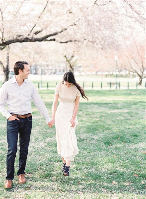 Spring Cherry Blossom Couples Session Real Weddings
