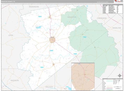 Houston County Tx Wall Map Premium Style By Marketmaps