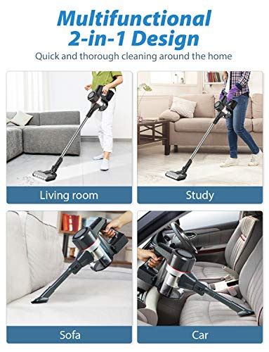 Elechomes Cordless Vacuum Cleaner 20kpa Powerful Suction 2 In 1 Stick