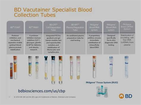 Bd Vacutainer Color Guide For Proper Blood Identification Off