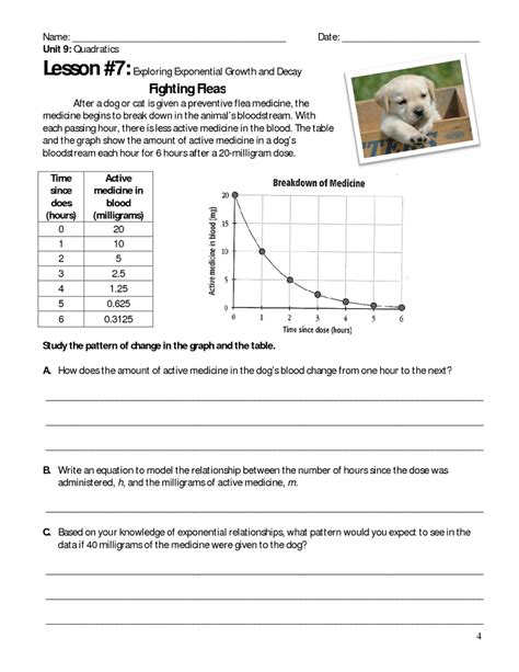 Exponential Growth And Decay Worksheet Answer
