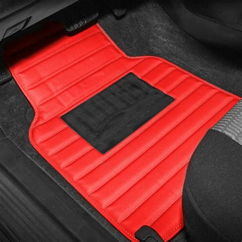 Fh Group Universal Fit Pu Leather Floor Mats For Car Van Truck Suv Red