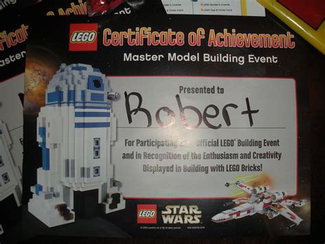The guy lego pays to play. LEGO Certificate of Achievement Master Builder Event ...