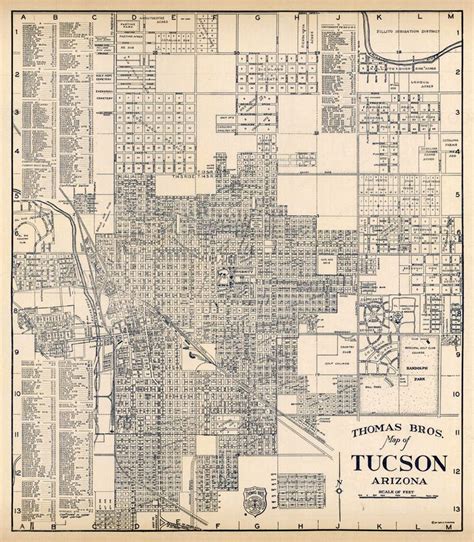 Tucson Map Vintage City Plan Of Tucson Archival Print Available On