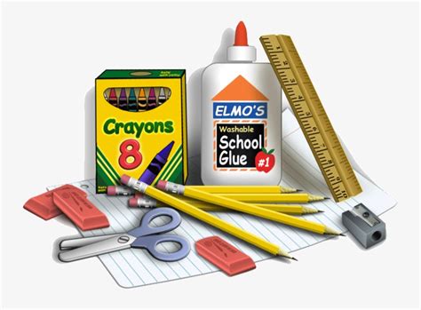 Back To School Supplies Png Clip Art Black And White School Supply