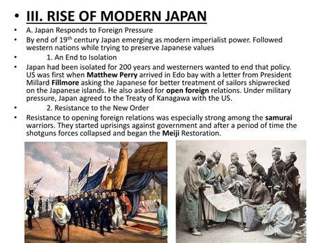 Ppt Iii Rise Of Modern Japan A Japan Responds To Foreign Pressure