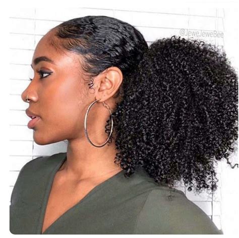 Short Puff Afro Kinky Curly Hair Ponytail Hair Extension Drawstring