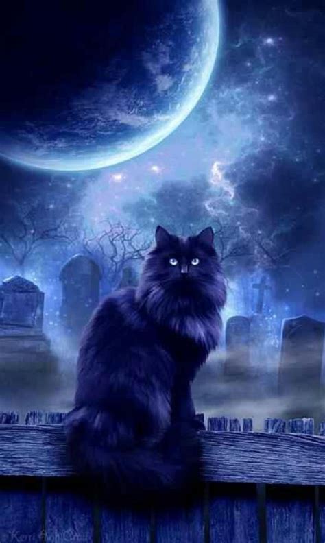 Blue Moon Witches Familiar Cat Art Cats