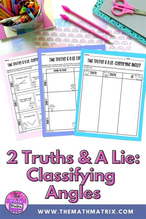 Classifying Angles Two Truths And A Lie Error Analysis Activity Multiplication Facts Error