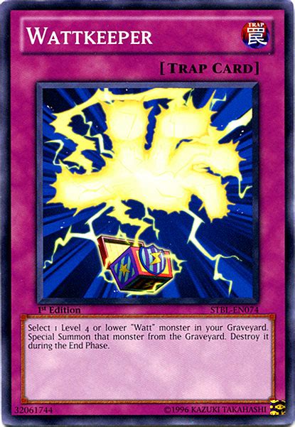 It was introduced in the shining darkness, with further support in duelist revolution, starstrike blast, storm of ragnarok and photon shockwave. Wattkeeper | Yu-Gi-Oh! | FANDOM powered by Wikia
