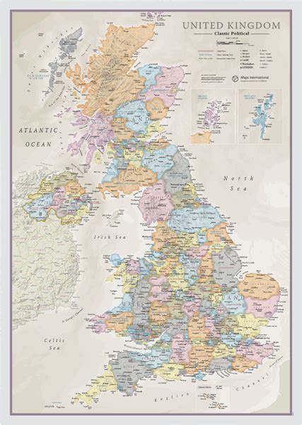 Uk Classic Wall Map By Lovell Johns Mapsales
