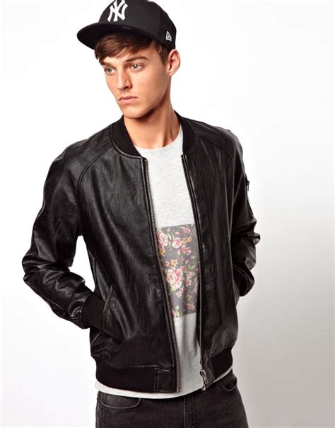 Asos Faux Leather Bomber Jacket 110 Asos Lookastic