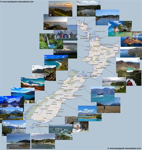 Tourist Map Of New Zealand With Photos