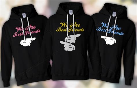 Three Matching We Are Best Friends Hoodie Sweatshirt Shirt S Xl Mickey