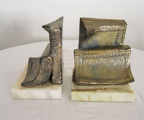 Vintage Book Bookends With Onyx Bases At 1stdibs