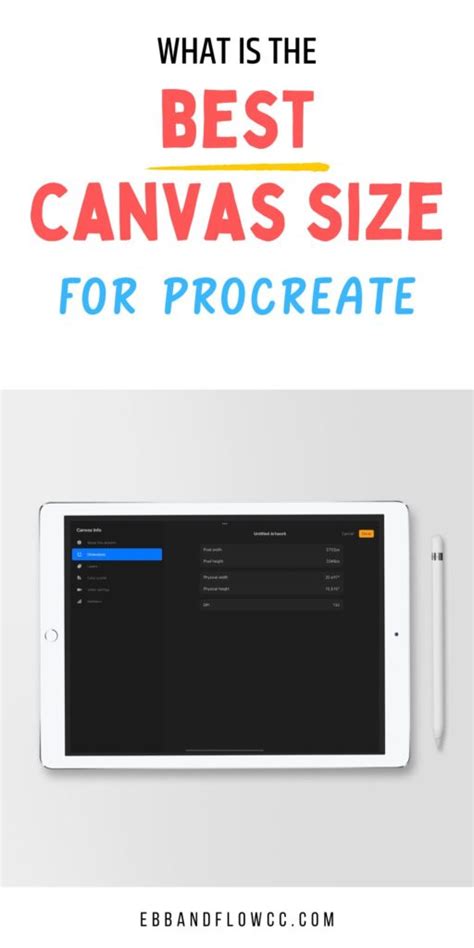 The Best Canvas Size For Procreate Ebb And Flow Creative Co
