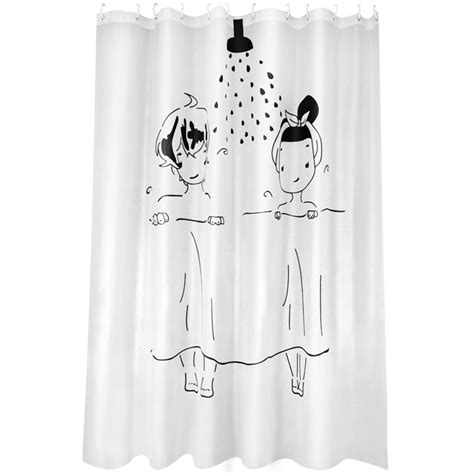 Men Women Shower Illustration Waterproof Shower Curtain Toilet Partition Curtain Bathroom