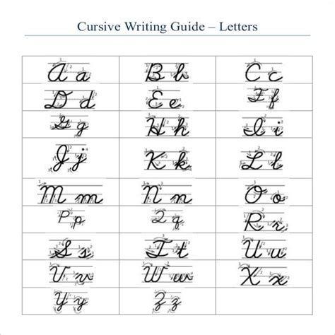 Cursive Writing Template 8 Free Word Pdf Documents Download