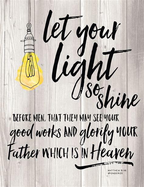 Ponderize This Let Your Light So Shine Free Printable From Whipperberry Ponderize Ldsconf