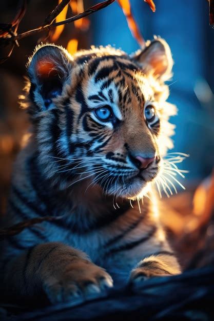 Premium Ai Image Tiger Baby Portrait