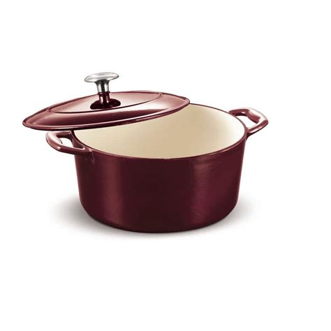 Tramontina Gourmet Qt Round Enameled Cast Iron Dutch Oven In Majolica Red With Lid