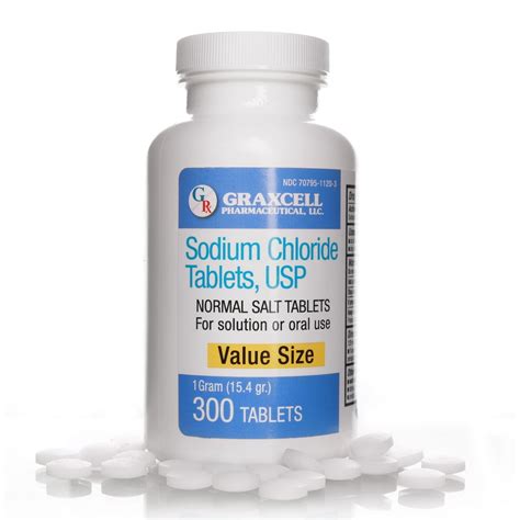 Sodium Chloride 1 Gram 300 Tablets 154gr Normal Salt Tablets