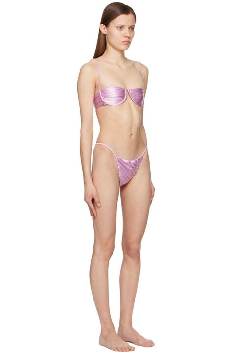 Isa Boulder Ssense Exclusive Pink Ripple And Flash Bikini Set Garmentory