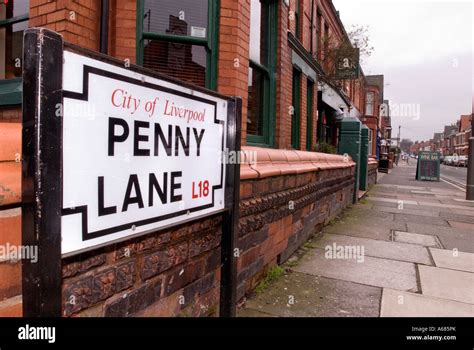 Penny Lane Street Accedi Allerton Liverpool Foto Stock Alamy