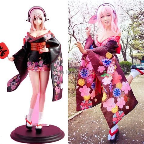 buy super sonico flower kimono dress uniform maid outfit anime cosplay costumes