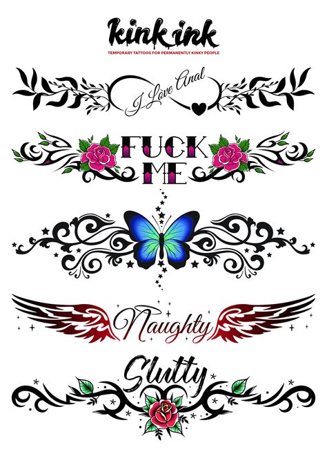 5 Kinky Temporary Tattoos By Kinkink Tramp Stamps For Etsy
