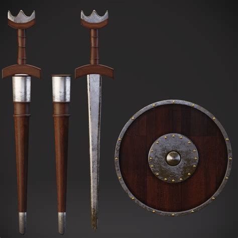 Viking Sword Shield 3d Cgtrader