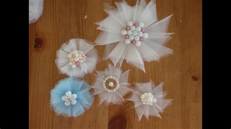 9 ideas to diy for. Tulle Flowers Tutorial (nice and easy) - YouTube