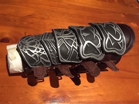 Altairs Left Vambrace Crafted Out Of Leather And Cold Cast Resin