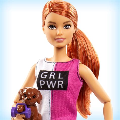 Barbie Fitness Doll Red Haired 9 Accessories Gjg57 Toyschoose