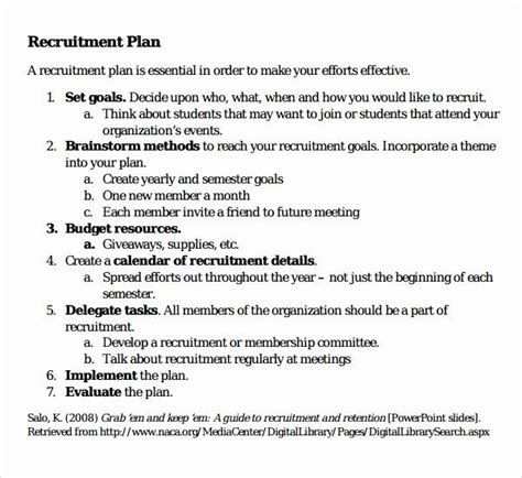 They allow you to conceive a plan of actionthat can help you fish for the perfect entrant for the position you are looking for. Recruitment Strategic Plan Template Awesome Sample ...