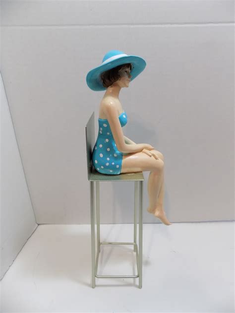 New Art Deco Style Bathing Beauty Lifeguard Chair Figurine Etsy