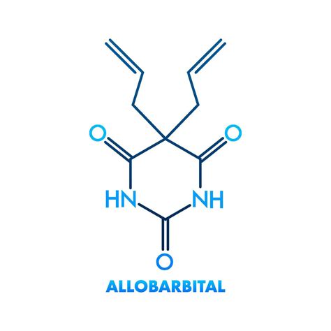 Allobarbital Chemical Formula Illustration For Medical Design