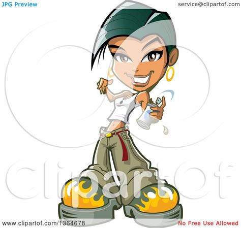 Clipart Of A Cartoon Casual Short Haired Black Teen Girl Holding A