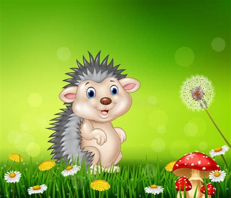 Cute Hedgehog Cartoon Stock Vector Illustration Of Mammal 33235925