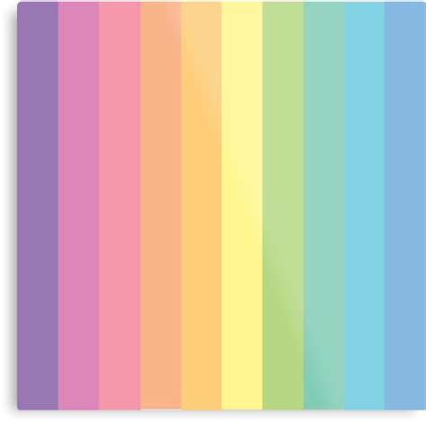 Get inspired by these beautiful pastel color schemes and make something cool! "Rainbow Stripes Pastel Colour Palette - Vertical" Metal ...