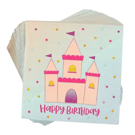 100 Pack Beverage Napkins Happy Birthday Disposable Paper Party