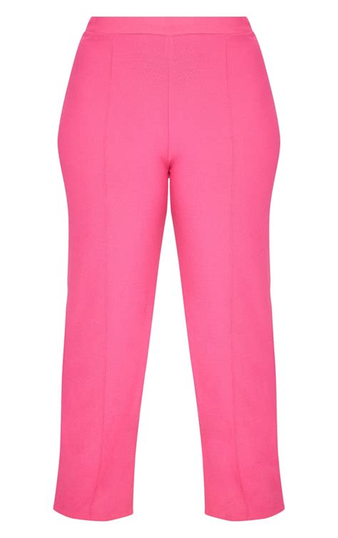 plus hot pink high waisted pants prettylittlething ca