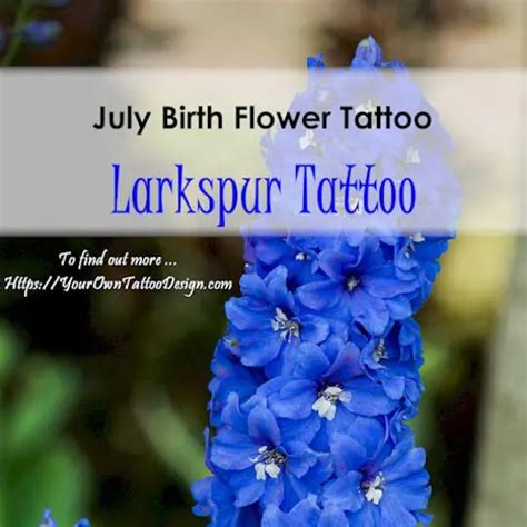 July Birth Flower Tattoo Larkspur And Water Lily Designs Your Own Tattoo Design Custom