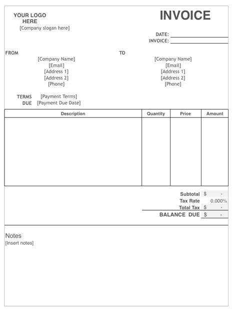 4.8.1 example bills of quantities download. Excel Invoice Template | TemplateDose.com