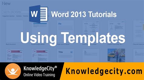 Using Templates Microsoft Office 2013 Word Youtube