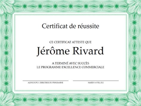 Modèles De Certificats