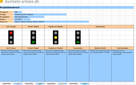 Projektstatusbericht excel vorlage, vertrag, schablone, formular oder dokument. Projektstatusbericht - Download - business-wissen.de