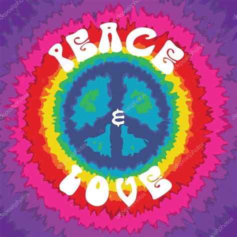 Paz Y Amor Estilo Hippie Stock Vector By ©galamar 91361342